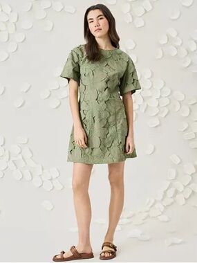 Luxely embroidered mini dress Tea color NWT size 16